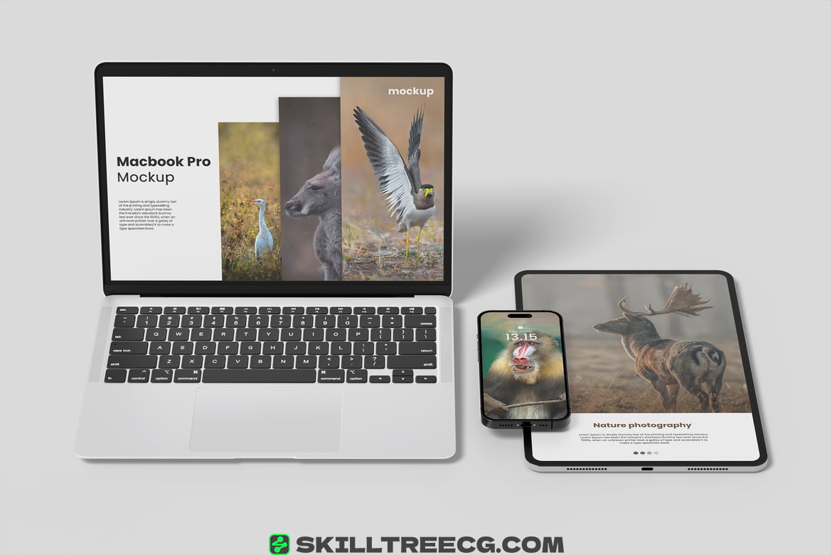 Multi Devices Mockup with Clean Background（029583）-技能树